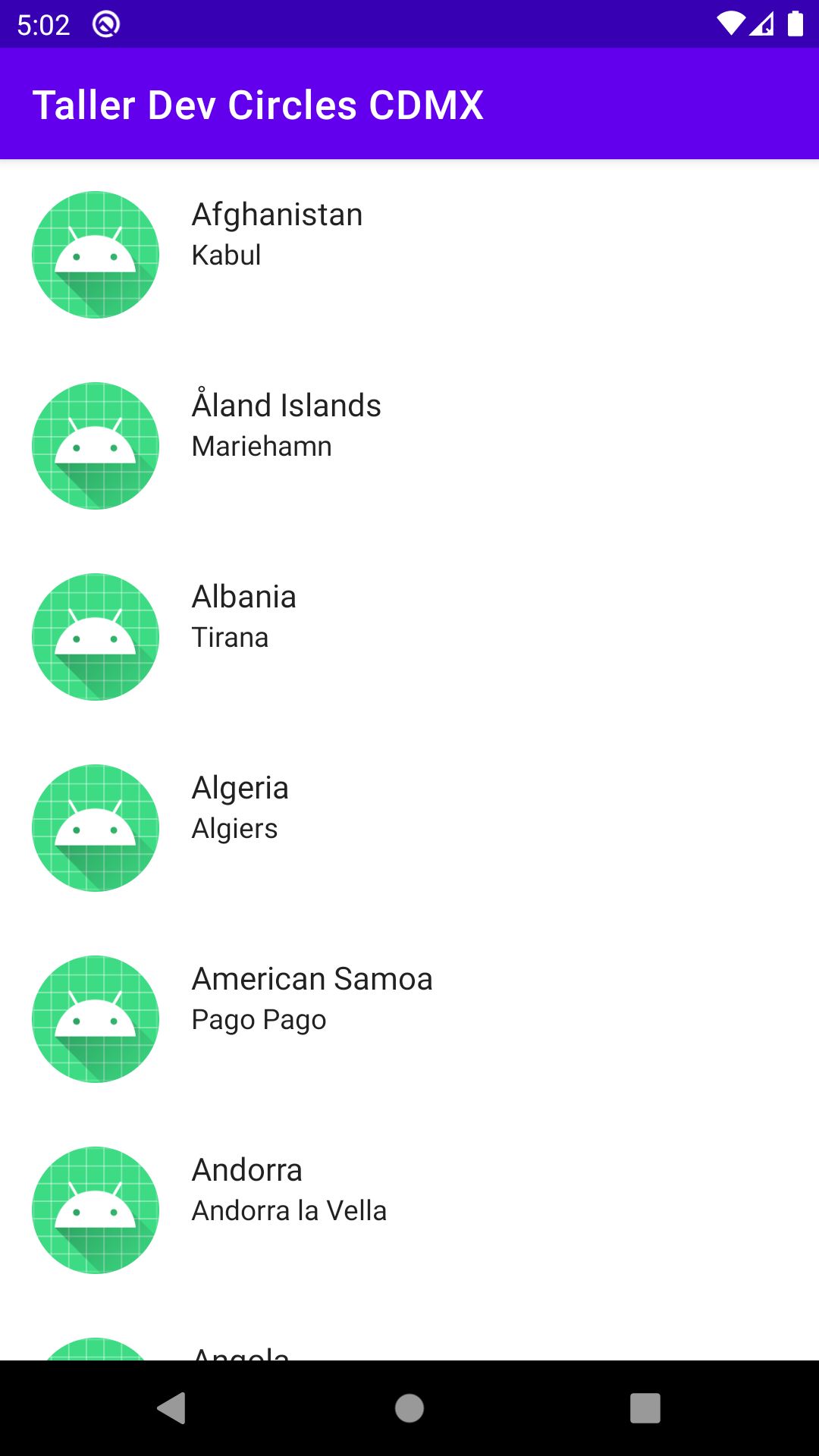 Aplicación ejecutándose de nuevo